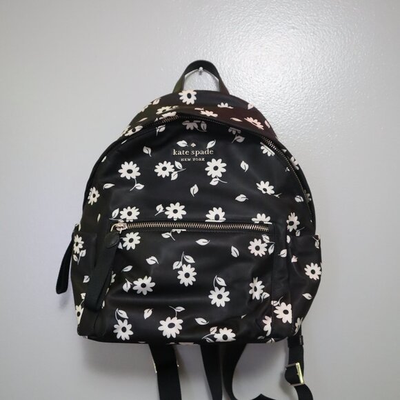 Kate Spade Black and White Daisy Backpack - Picture 4 of 11